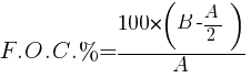 F.O.C. % = 100*(B-A/2)/A F.O.C. % = 100*(B-A/2)/A